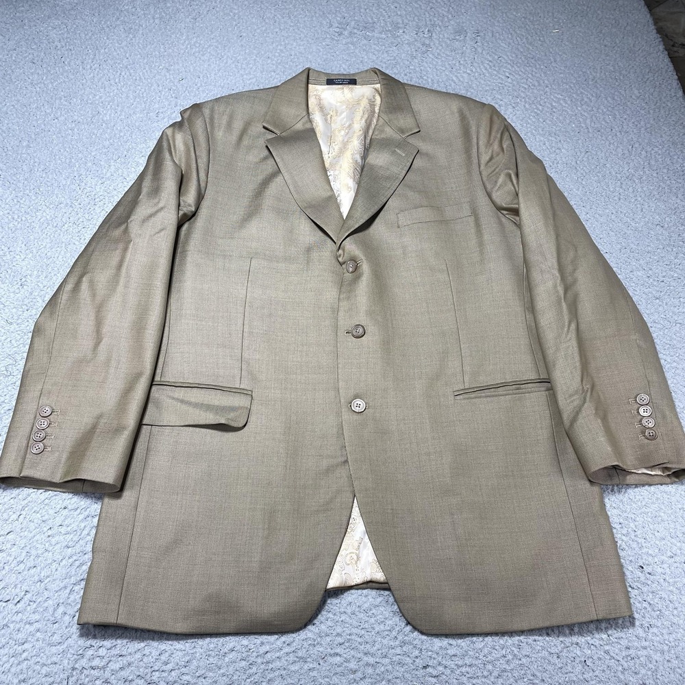 Samsurin Suit Jacket Mens Beige Check 3‎ Button Blazer Formal Wedding Business